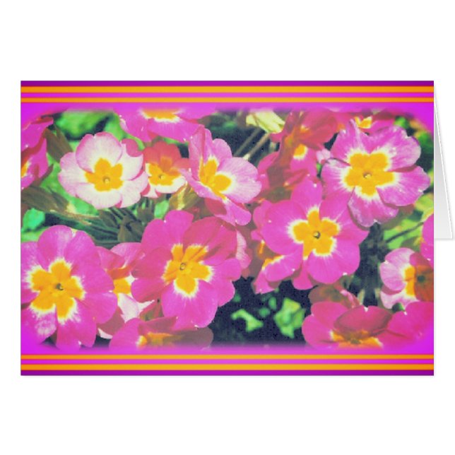 Pink Flower Photo Card (Front Horizontal)