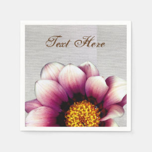 Pink Flower Photo Custom Paper Napkins