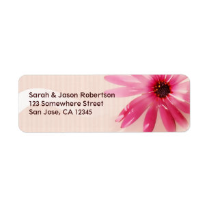 Pink Flower Photo Return Address Labels