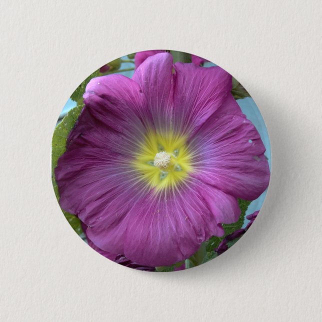Pink Flower Photo Round Badge (Front)