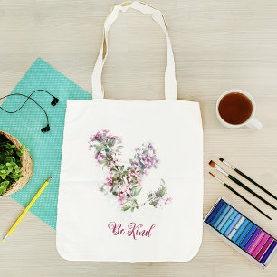 Pink flower photo tote bag