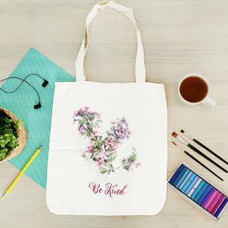 Pink flower photo tote bag