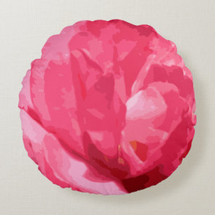 Pink Flower Pillow Abstract Watercolor Garden