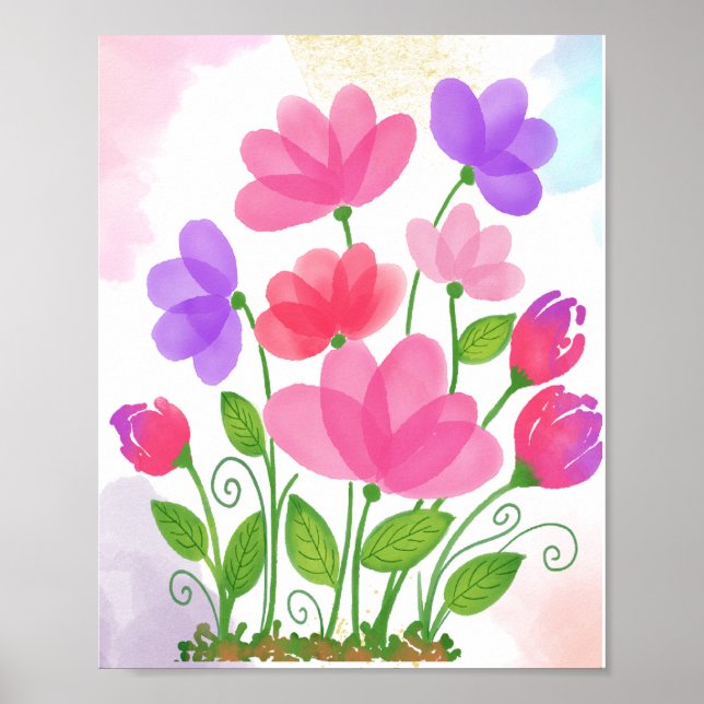 pink flower poster (Front)