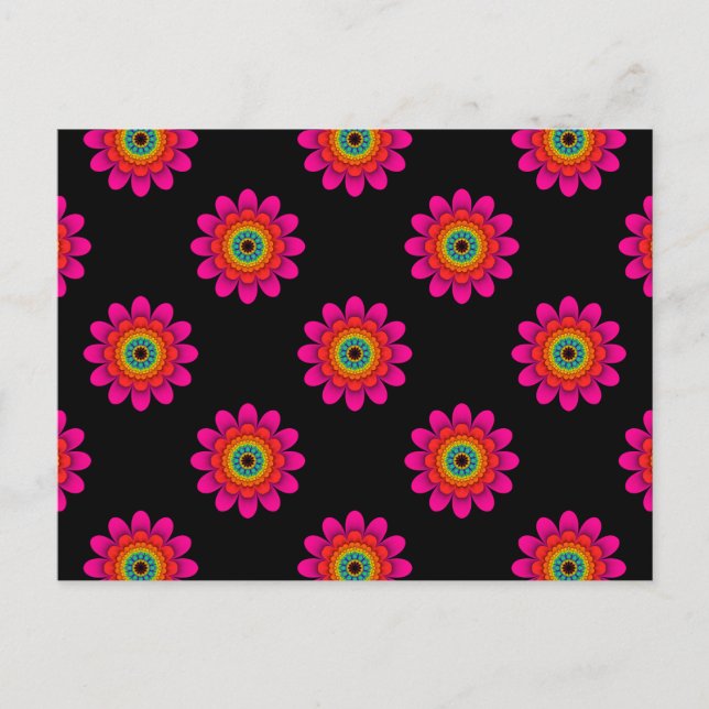 Pink Flower Power Postcard (Front)