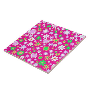 Pink Flower Power Tile