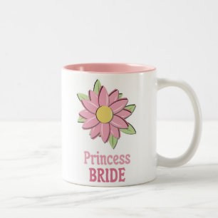 Pink Flower Princess Bride Two-Tone Coffee Mug