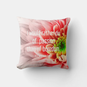 Pink Flower Quote Pillow