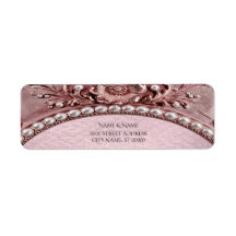 Pink Flower Return Address Label