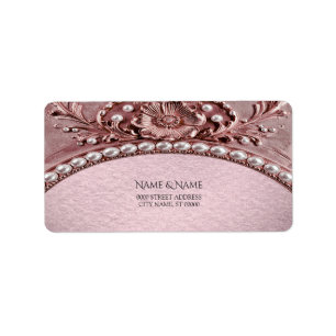 Pink Flower Return Address Label