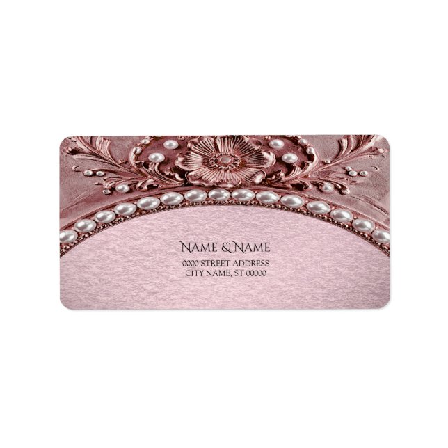 Pink Flower Return Address Label (Front)