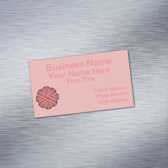 Pink Flower Ribbon by Kenneth Yoncich Magnetic Business Card (In Situ)