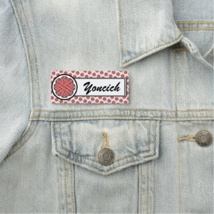 Pink Flower Ribbon by Kenneth Yoncich Name Tag