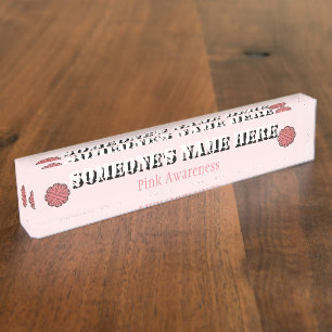 Pink Flower Ribbon by Kenneth Yoncich Nameplate