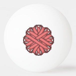 Pink Flower Ribbon by Kenneth Yoncich Ping Pong Ball
