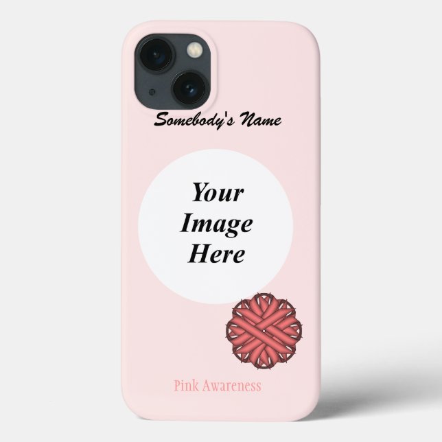 Pink Flower Ribbon Template by Kenneth Yoncich Case-Mate iPhone Case (Back)