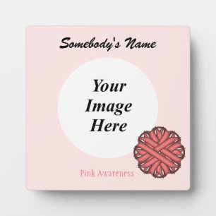 Pink Flower Ribbon Template by Kenneth Yoncich Plaque