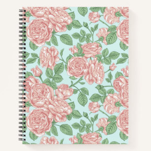 Pink Flower Rose Garden Bouquet Pattern Notebook