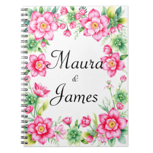 Pink Flower Spiral Photo Notebook