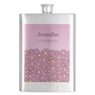 Pink Flower Stainless Steel Classic Flask