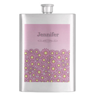Pink Flower Stainless Steel Classic Flask