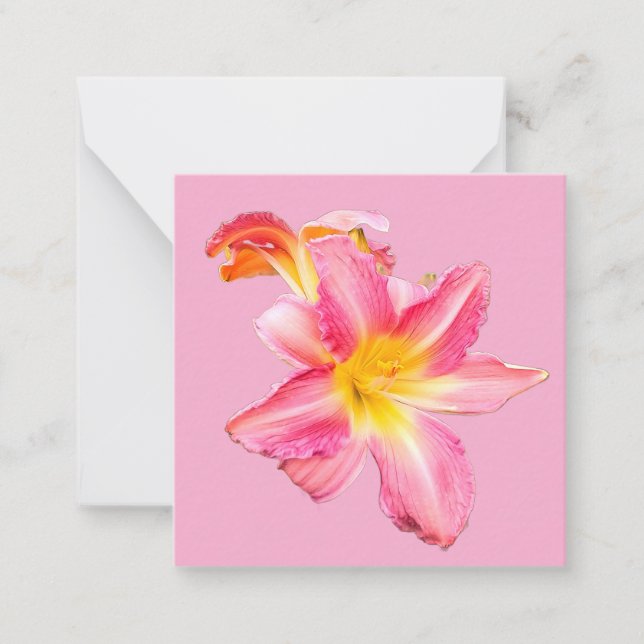 Pink flower Textile stripes Card (Front)