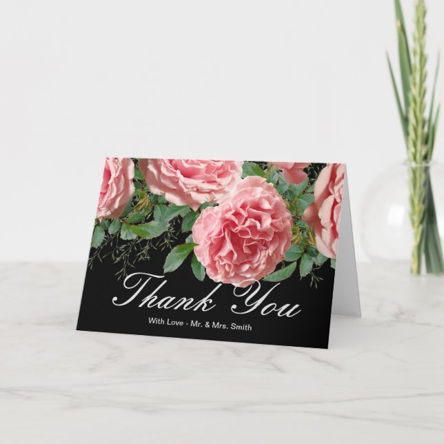 Pink Flower Thank You Card (Front)