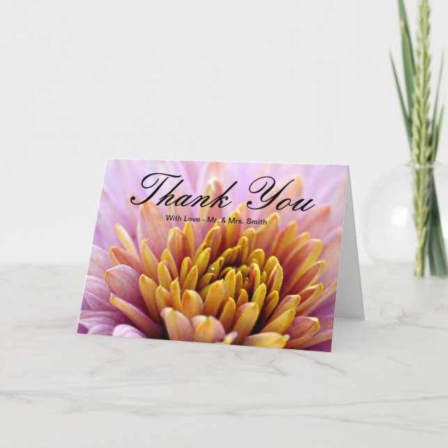 Pink Flower Thank You Card (Front)