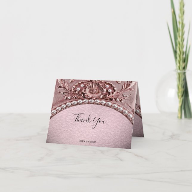 Pink Flower Thank You Card (Front)