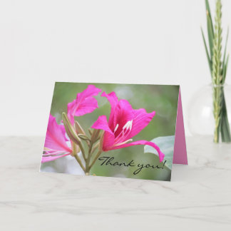 Pink flower Thank you Card