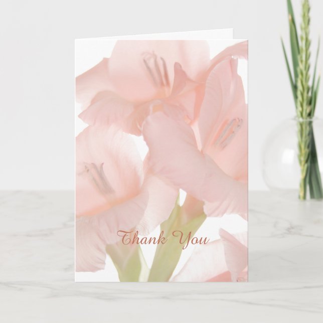 Pink Flower Thank You Sympathy / Memorial Card (Front)