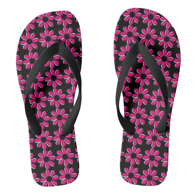 Pink Flower Thongs (Footbed)