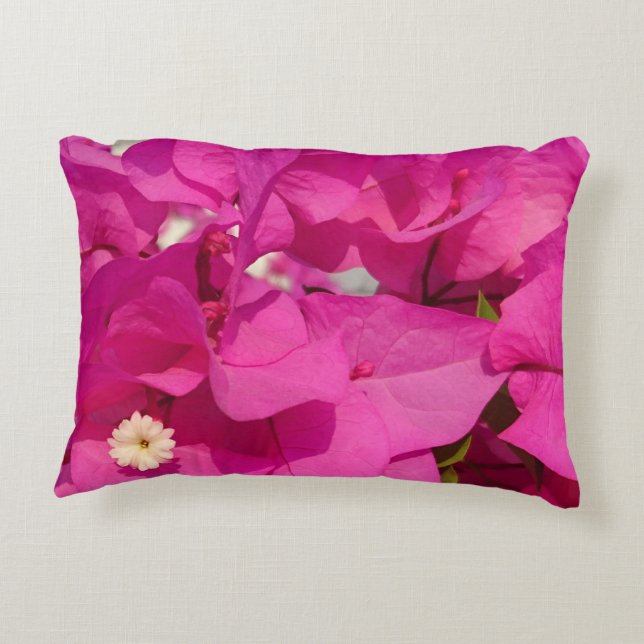 Pink Flower Throw Pillow (Back)