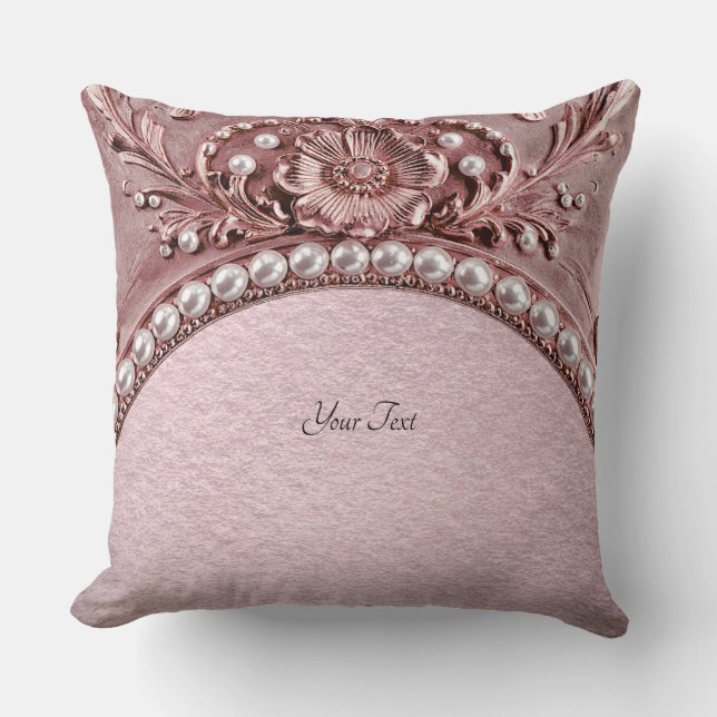 Pink Flower Throw Pillow (Front)