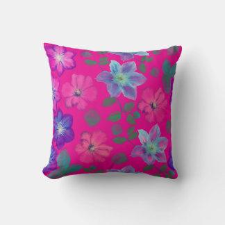 Pink Flower Throw Pillow