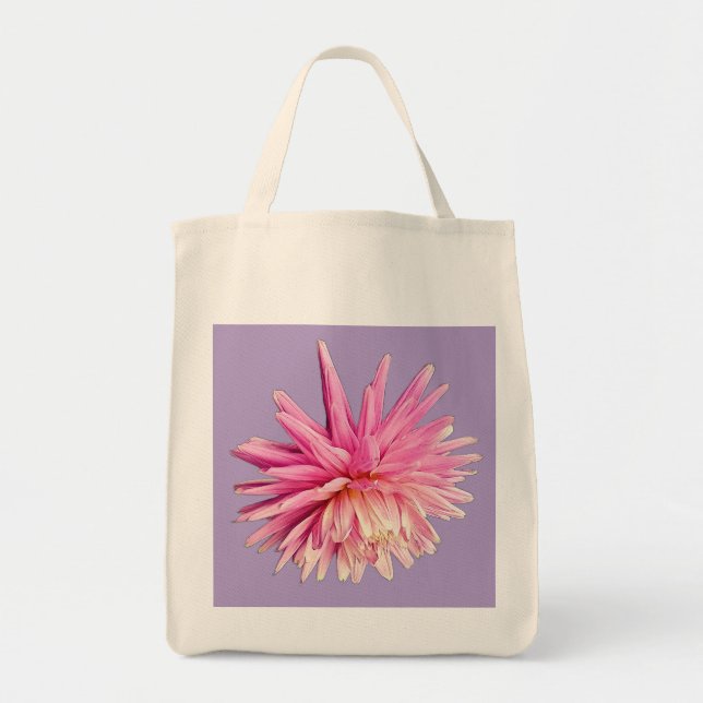 Pink flower tote bag (Front)
