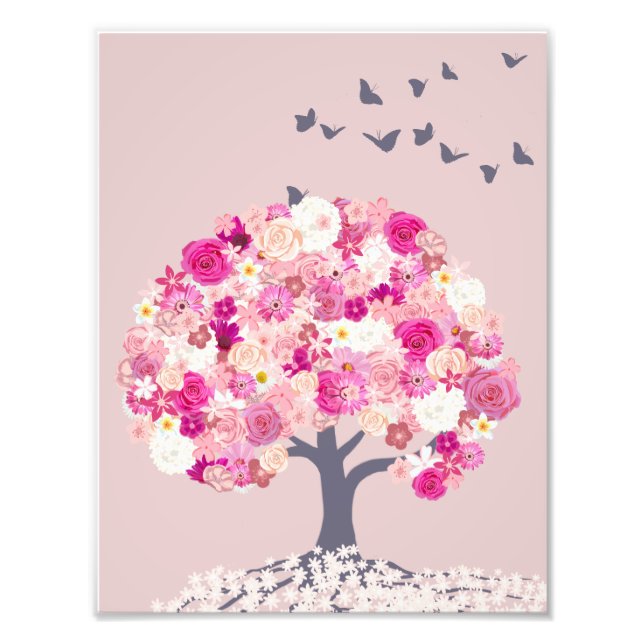 Pink flower tree poster (Front)
