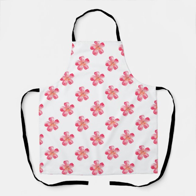 Pink Flower Tropical Apron (Front)
