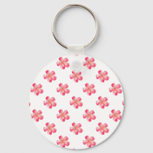 Pink Flower Tropical Key Ring