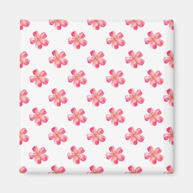 Pink Flower Tropical Magnet (Front)