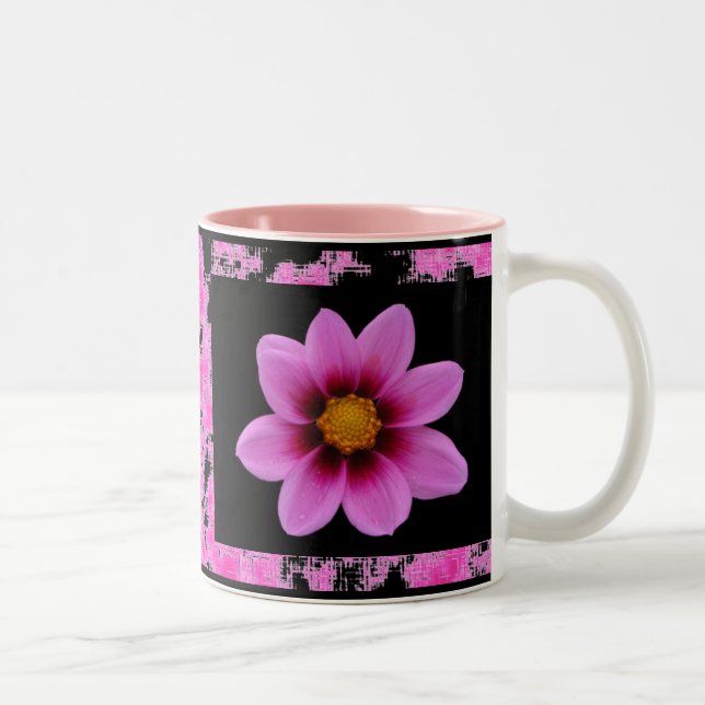 Pink Flower Two-Tone Coffee Mug (Right)