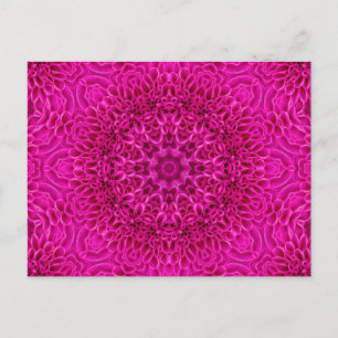 Pink Flower Vintage Fractal Kaleidoscope Postcard