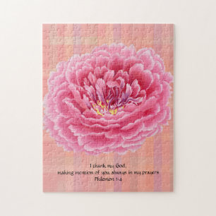 Pink Flower Vintage Style Faith Puzzle