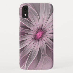 Pink Flower Waiting For A Bee Abstract Fractal Art iPhone XR Case