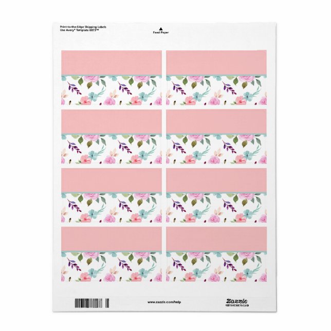 Pink flower watercolor seamless (Full Sheet)
