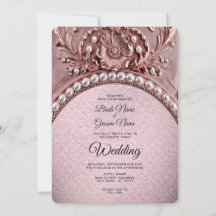 Pink Flower Wedding Invitation