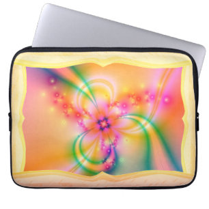 Pink Flower With Ribbons Laptop Sleeve