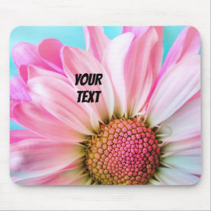 Pink Flower with your text Mouse Pad