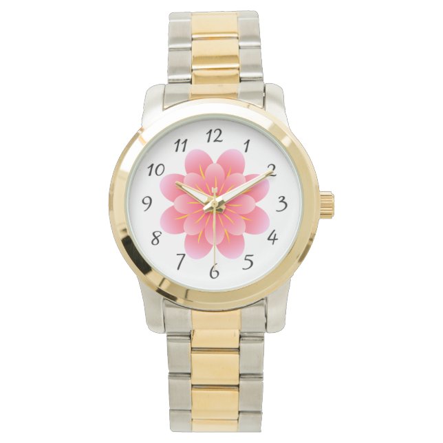 Pink  Flower  Women's Watch (Front)