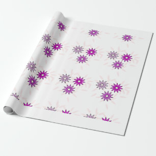 Pink flower wrapping paper